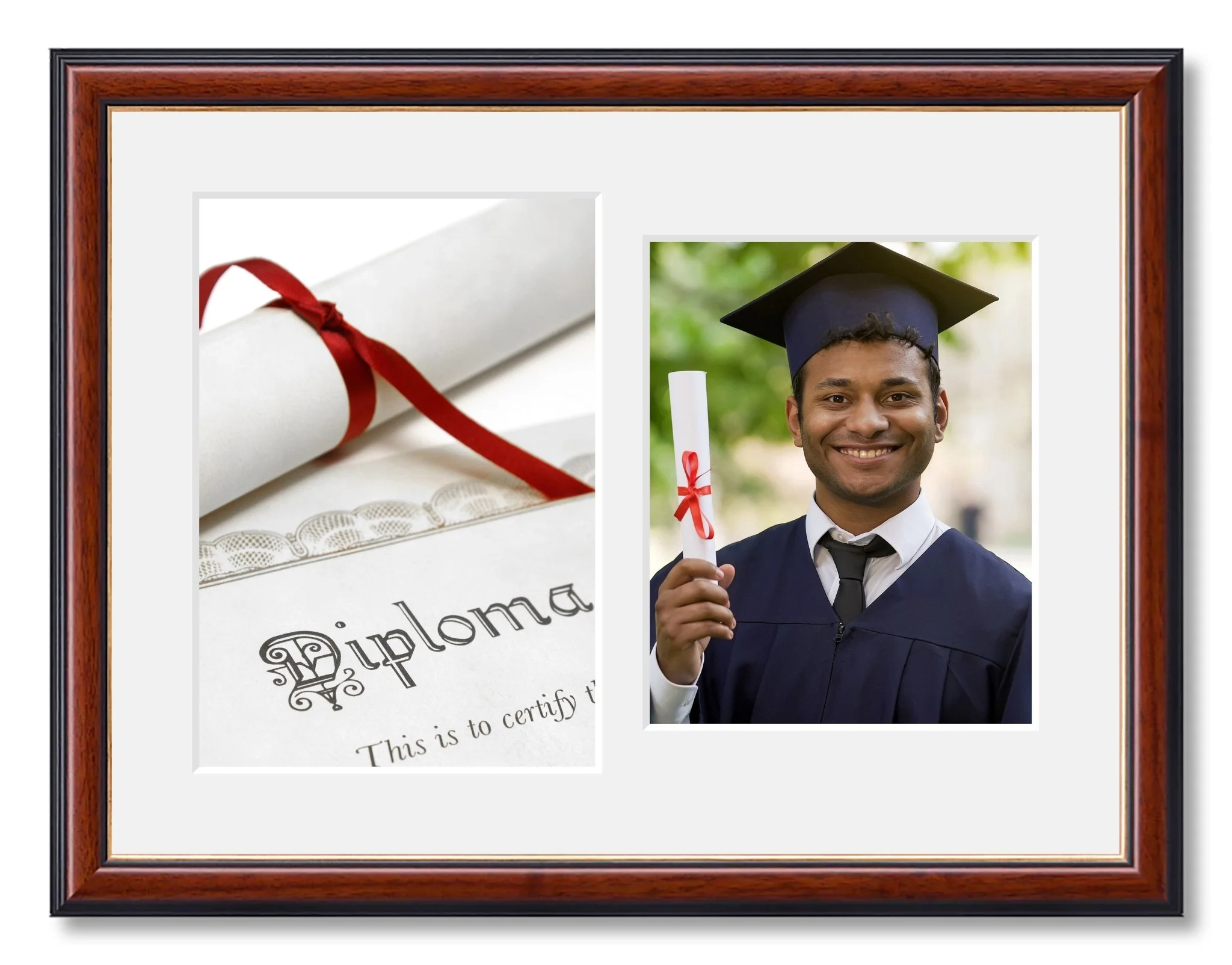Graduation Photo Frame in a Walnut Stain Wood - Image 3