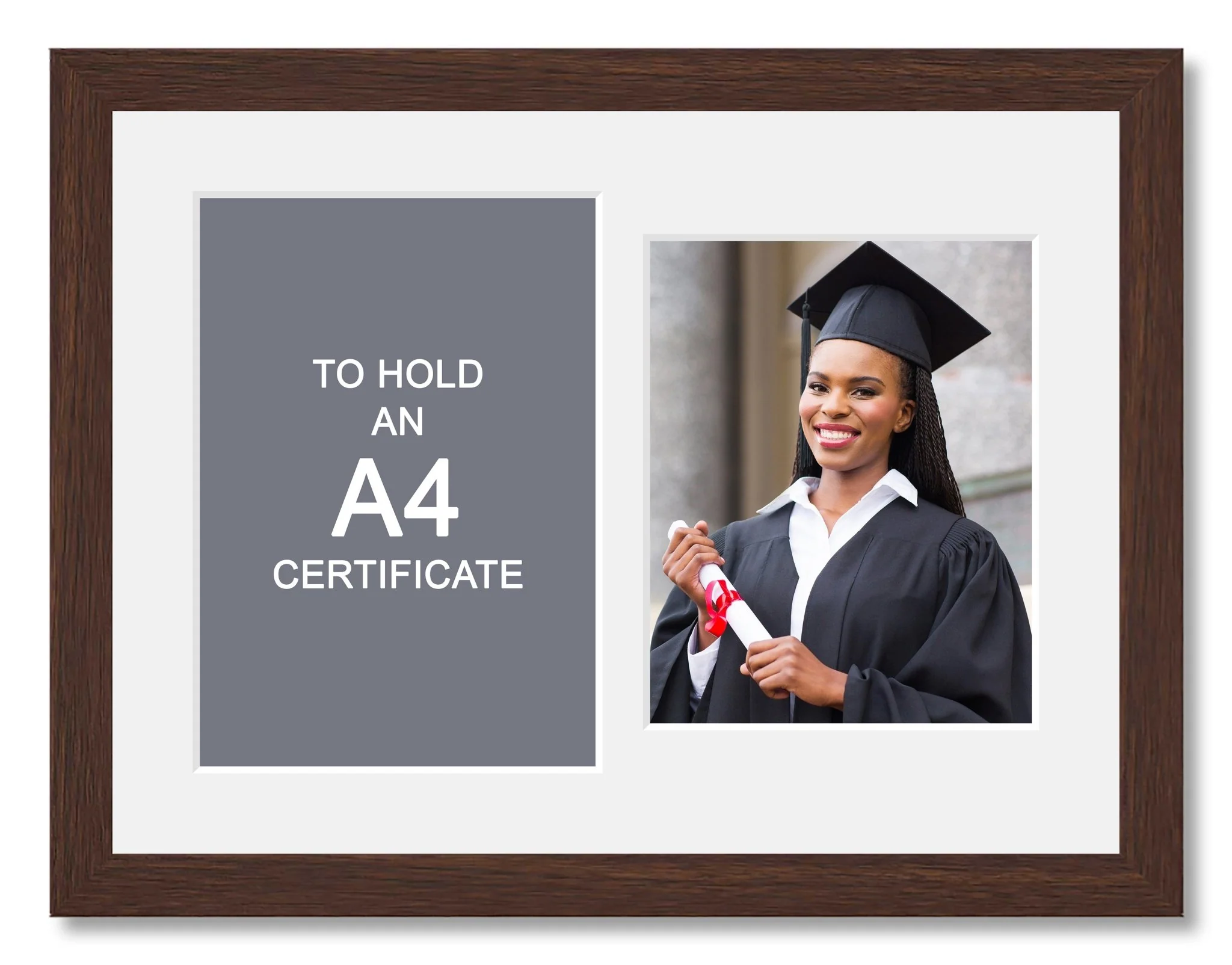 Graduation Photo Frame in a Walnut Stained Wood - Image 4