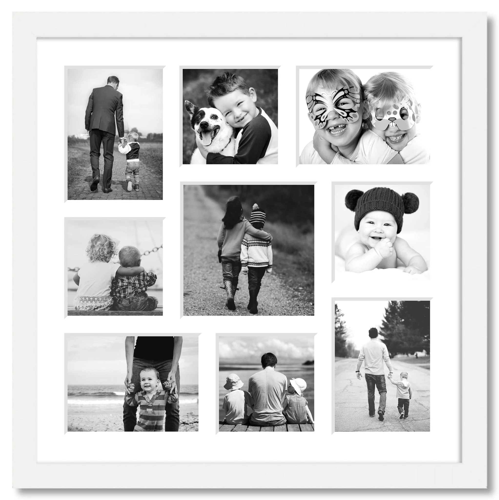 Large Multi Aperture Photo Frame Holds 9 Photos | White Frame - Image 2