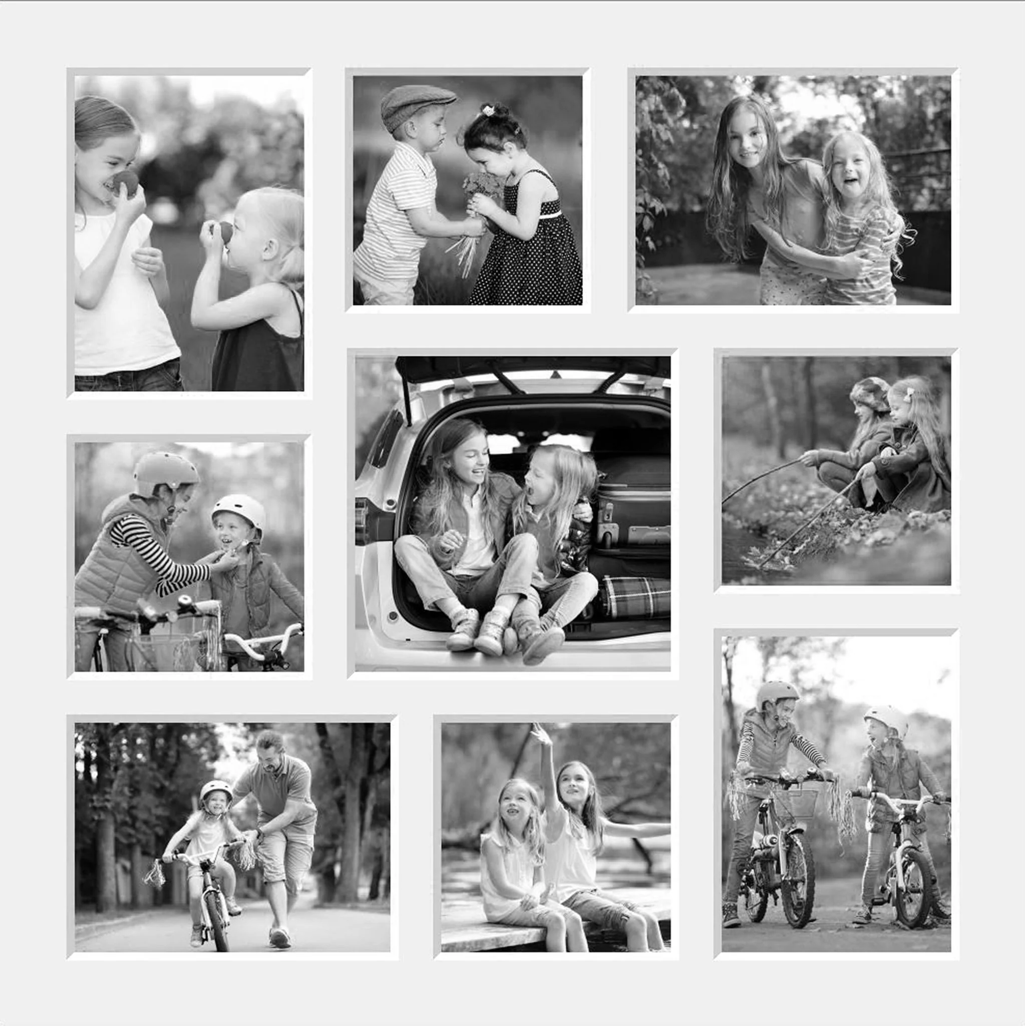 Large Multi Aperture Photo Frame Holds 9 Photos | White Frame - Image 4