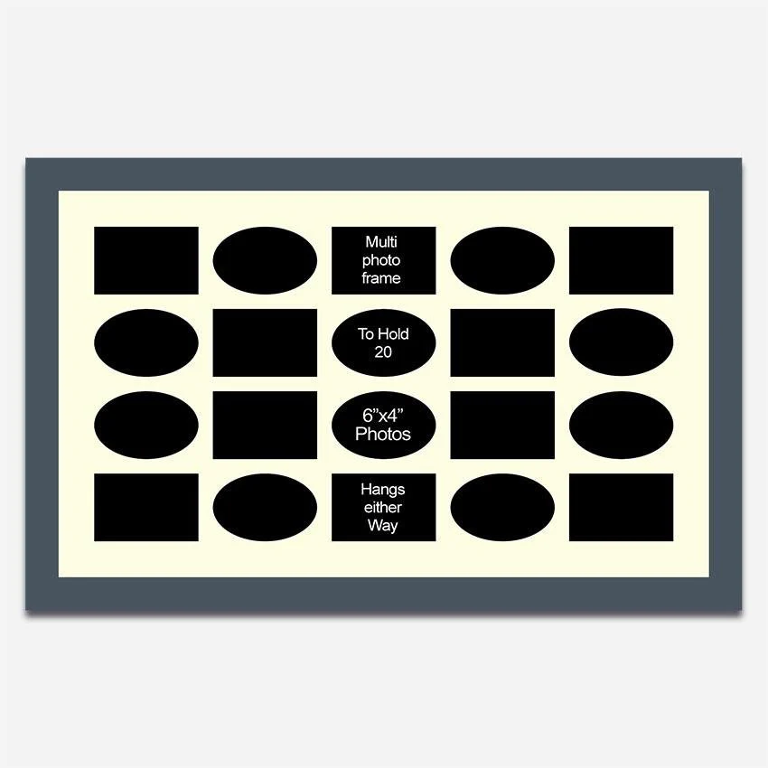 Large Multi Photo Collage Frame Holds 20 6"x4" Photos in a 40mm Dark Grey Wood Frame - Image 2