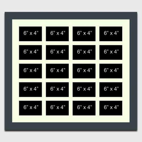 Large Multi Photo Picture Frame Holds 20 6"x4" photos in a 40mm Dark Grey Frame - Image 2