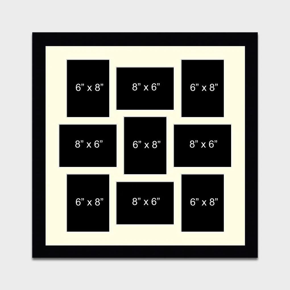 Large Multi Photo Picture Frame Holds 9 Photos | Black Frame - Image 2