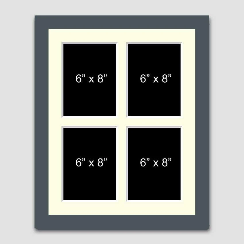 Multi Photo Frame Holds 4 6"x8" Photos in a 29mm Dark Grey Frame - Image 2
