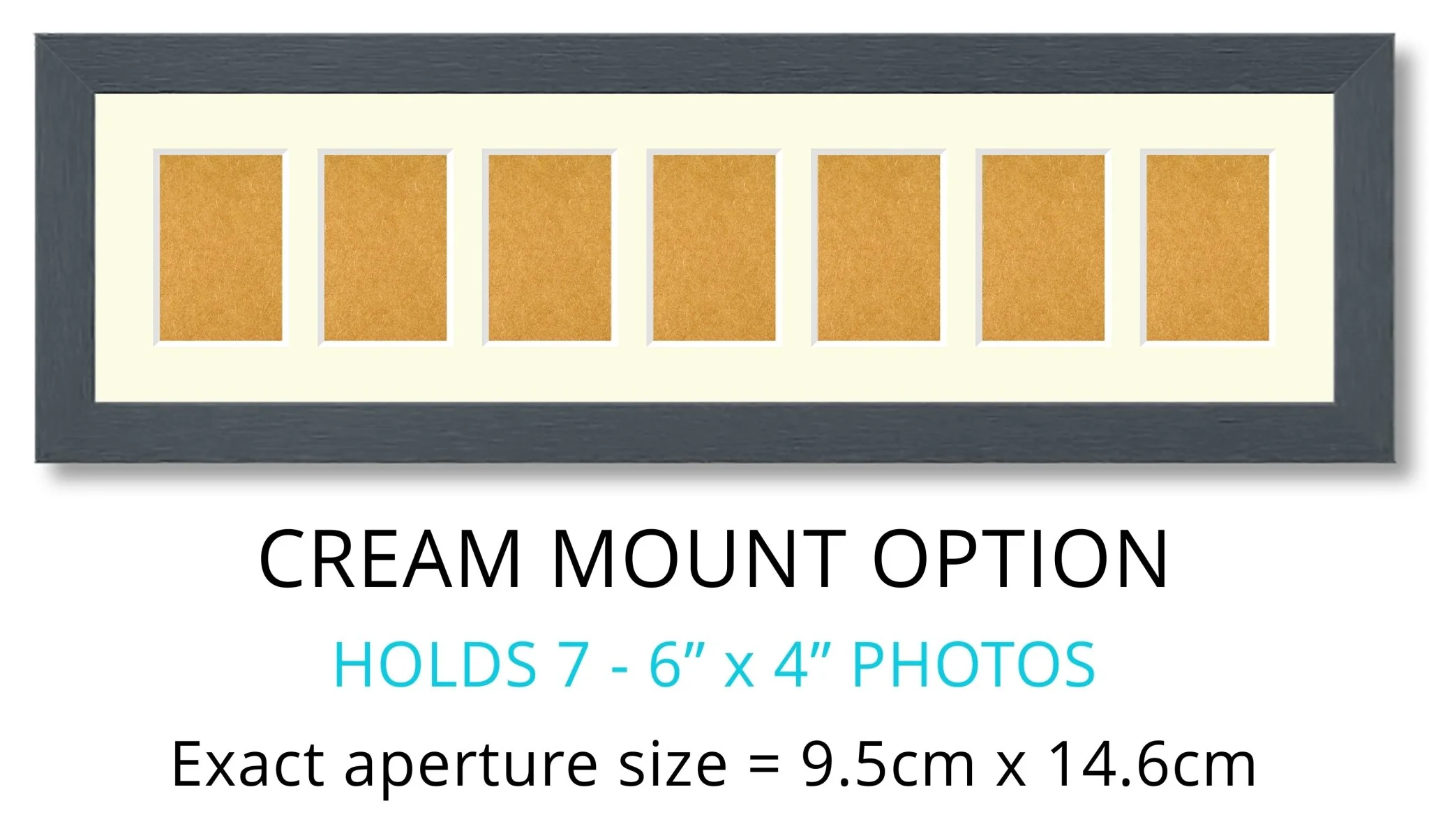 Multi Photo Frame | Holds 7 - 6" x 4" Photos | Grey Wood - Image 4