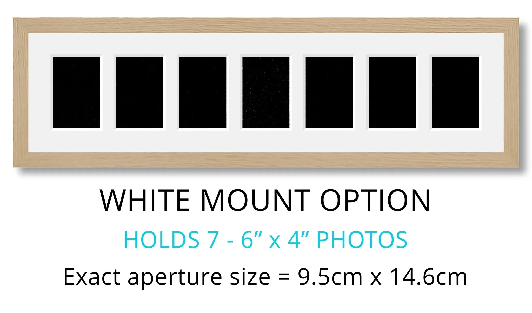 Multi Photo Frame | Holds 7 - 6" x 4" Photos | Oak Veneer Frame - Image 3