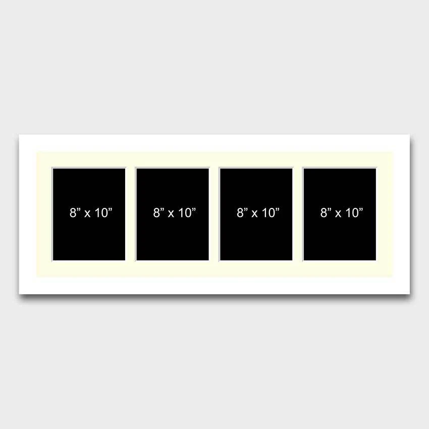 Multi Photo Picture Frame 4 Apertures 10x8 photos in a White Wood Frame - Image 2