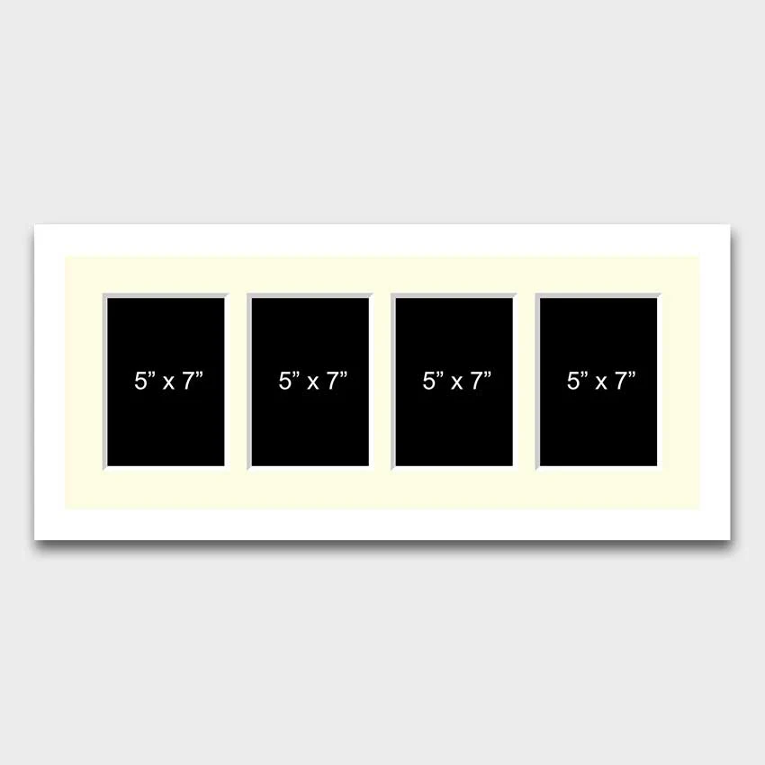 Multi Photo Picture Frame | 4 Apertures 7x5 Photos in a 22mm White Wood Frame - Image 2