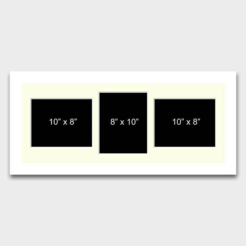 Multi Photo Picture Frame to Hold 3 10x8 Photos in a White Frame - Image 2