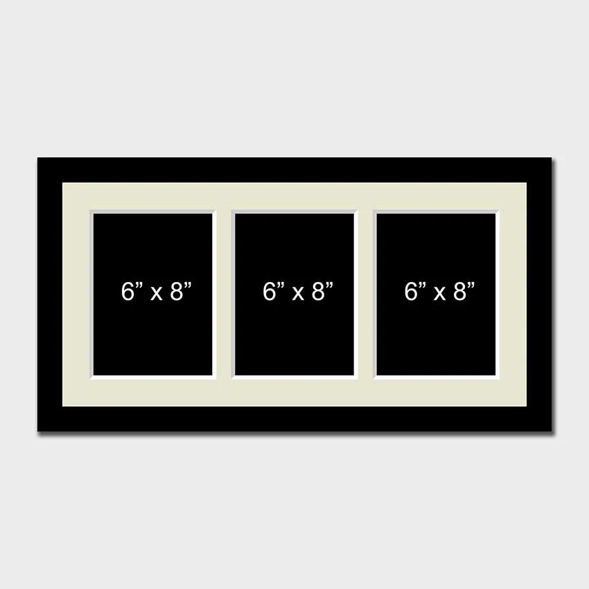 Multi Photo Picture Frame to Hold 3 6" x 8" Photos in a Black Frame - Image 2