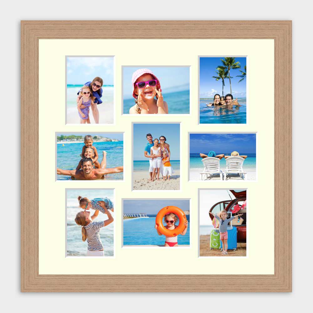 Multi Photo Picture Frame Holds 9 5"x7" photos in a 30mm Oak Veneer Frame - Image 3