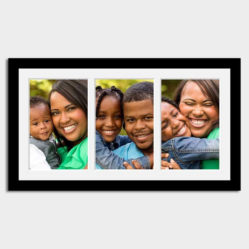 Multi Photo Picture Frame to Hold 3 8"x12" photos in a Black Frame - Image 3